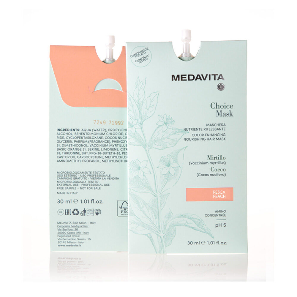 Цветна маска за коса Прасковено CHOICE MEDAVITA 30ml. / 200 ml.
