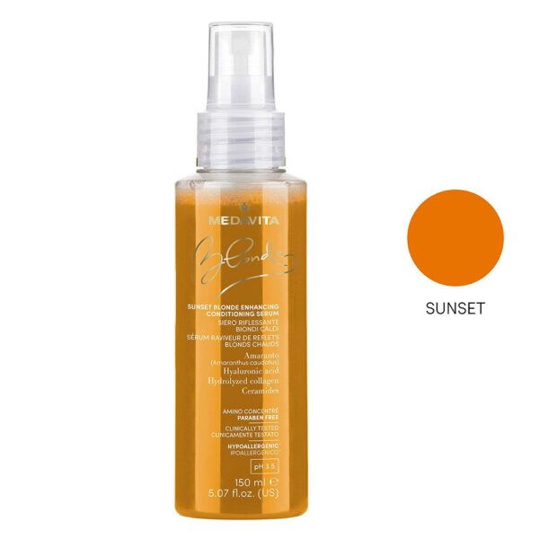 Тониращ спрей с топли златисти оттенъци SUNSET BLONDIE MEDAVITA 150 ml.